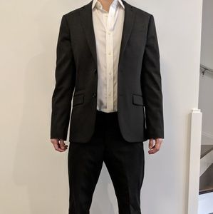 Men's Express two piece black suit, slim fit